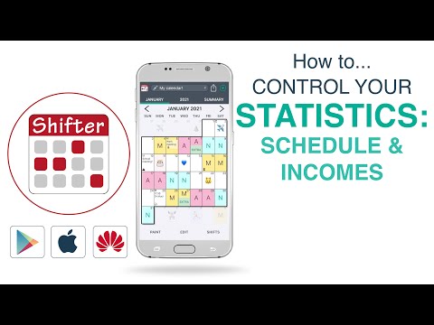 SHIFTER CALENDAR APP - How to control your statistics: schedule and incomes 📅