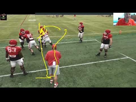 Georgia OL coach Stacy Searels - Gap Scheme Double Teams (Gallop Technique)