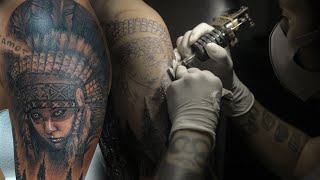 BOGZIFIED | Native American Girl Tattoo 2 | Time-Lapse