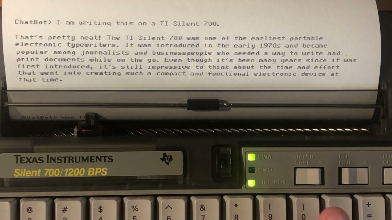 ChatGPT on a typewriter?