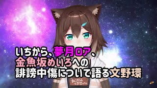 いちから、夢月ロア、金魚坂めいろへの誹謗中傷について語る文野環