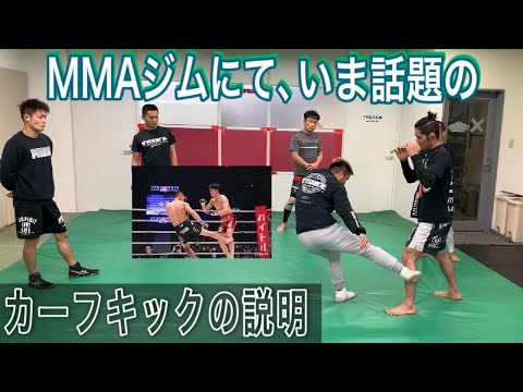 MMAクラスでのカーフキック説明(朝倉海vs堀口恭司戦)