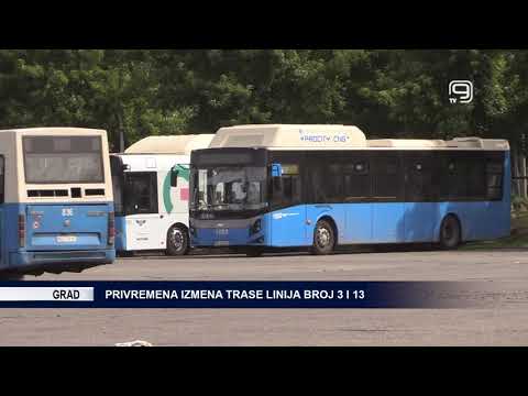 TV KANAL 9, NOVI SAD: PRIVREMENA IZMENA TRASE LINIJA BROJ 3 i 13