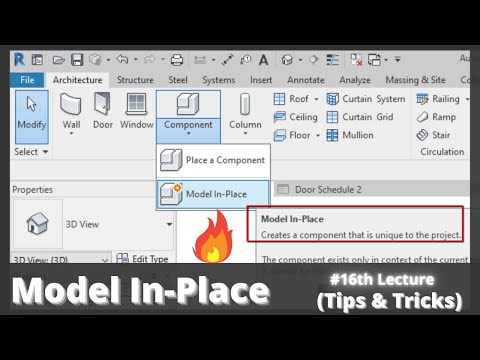 Model In Place Components in Revit #16th Tutorial | Tips & Tricks