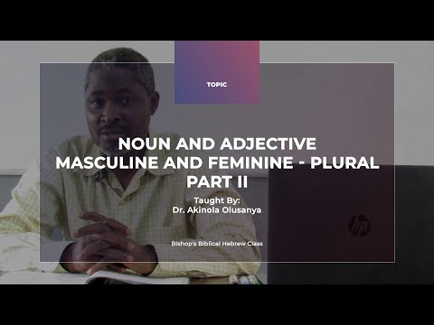 Dr. Akinola Bishop Hebrews Class 14 - Noun and Adjective: Plural