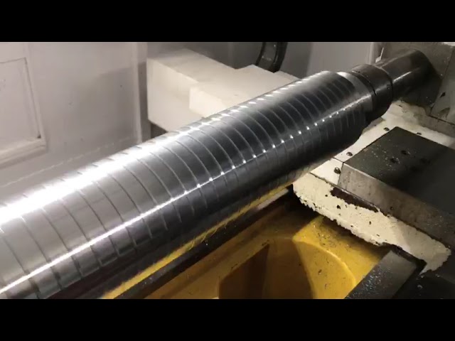 Нарезание резьбовой встречной канавки на типографском алюминиевом валу. Токарная обработка.​​ Восстановление вала.