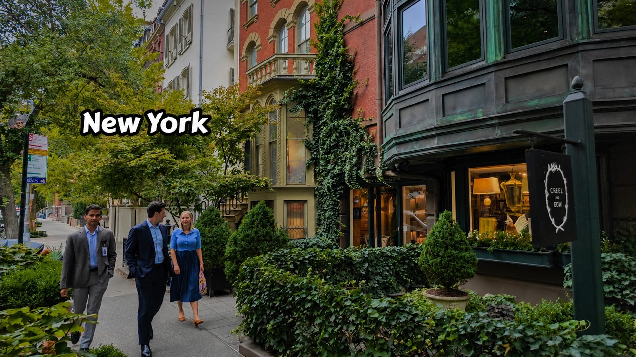 Walking Across The Upper East Side Through Central Park New York