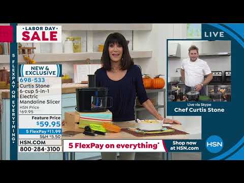 Curtis Stone 6cup 5in1 Electric Mandoline Slicer