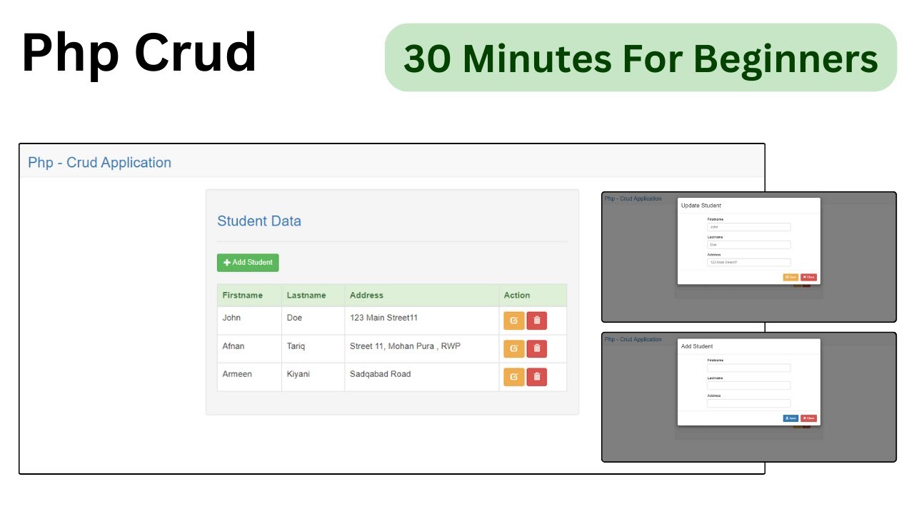 Comprehensive PHP CRUD Tutorial: Insert, Update, Delete, and Show with Modals in 30 Minutes