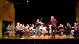 in rehearsal with String Orchestra of the Rockies: working on Gresham's 