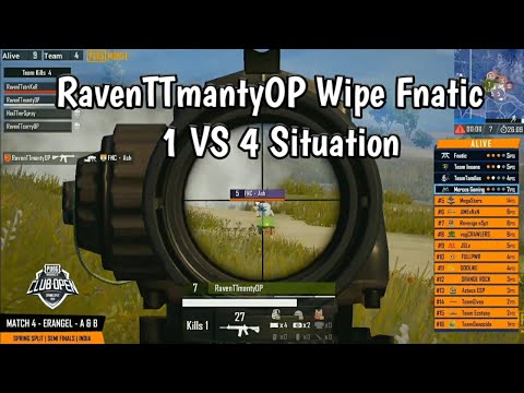 RavenTTmantyOP 1 vs 4 Wipe Fnatic | PMCO SS 2020 India Semifinals