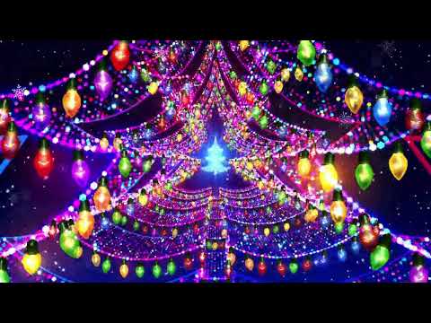 Colorful Christmas Light Tunnel – Neon Bulbs & Festive Glowing Tree Loop (10 Hours, 4K UHD)