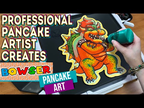 Professional Pancake Artist Creates - Bowser Pancake Art - Preserved Pancake For Sale!