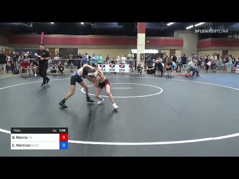 75 Lbs Consolation - Bella Manno, Tri State Training Center Vs Emma Martinez, Madera Wrestling Clu