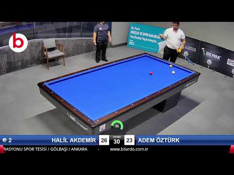 HALİL AKDEMİR & ADEM ÖZTÜRK Bilardo Maçı - 2021 TÜRKİYE ŞAMPİYONASI 2.ETAP-6.TUR