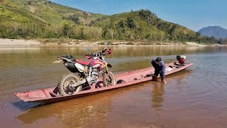 7 Days Adventure Ride in Northern Laos, Looking for Trails and crossing the Mekong in a tiny Boat