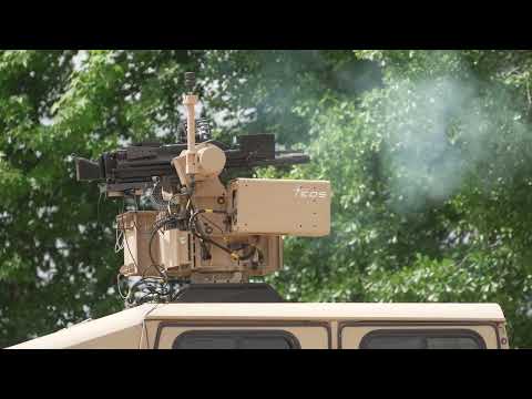 EOS Firing MK 19 Automatic Grenade Launcher on R400S RWS