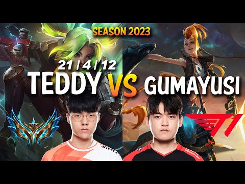 Teddy vs T1 Gumayusi - Teddy ZERI vs JINX ADC - KR Ranked