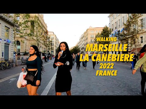 Caminhada MARSELHA La Canebière França !!! Passeio a pé 4K Marselha La Canebière !!!