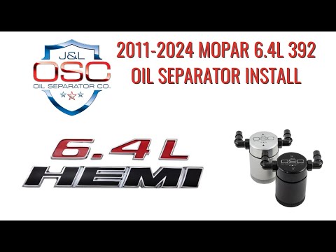 J&L 11-23 Dodge Charger SRT 6.4L Hemi Passenger Side Oil Separator 3.0 - Black Anodized - Installation Video 3063P-B