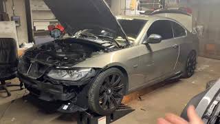 Installing a new upgraded shuenk turbo on a bmw 335i! 500 Horsepower coming soon! N55 engine