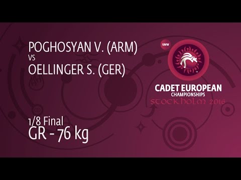 1/8 GR - 76 kg: V. POGHOSYAN (ARM) df. S. OELLINGER (GER), 4-0