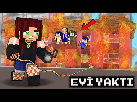 MERVE BURNED ASLI POLICE'S HOUSE! 😱 - Minecraft