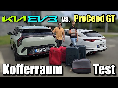 Kia EV3 vs. ProCeed GT - Trunk TEST - Luggage Volume Dimensions Data Info Review German 2025