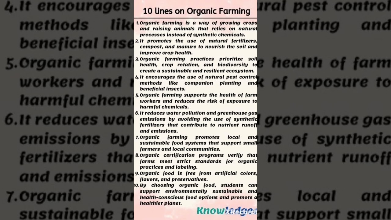 organic farming 10 LINES