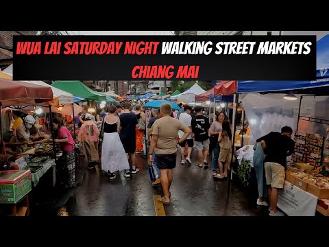 Wua Lai Mercados de Rua Caminhantes de Sábado à Noite em Chiang Mai