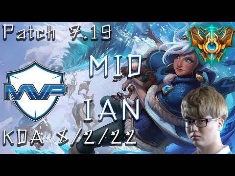 Mvp Ian Taliyah Vs Orianna Patch 7.19 KDA 8/2/22