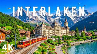 Interlaken Switzerland 4K 🇨🇭 Alpine Lakes, Mountain Views & Peaceful Nature