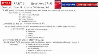 Cambridge IELTS 20 PART 3 TEST 1– #listeningielts20part3 #ielts20 #voduyquynh