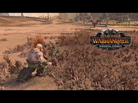 Gotrek charges Skarbrand - Total War: Warhammer 3