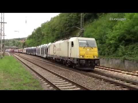 Euro Cargo Rail (ECR) E 186 303-4 (Bombardier TRAXX F140 MS)mit einem Autologistikzug