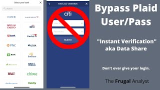 Bypass Plaid Username Password Prompt For Connecting a Bank
