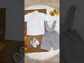 Conjunto Social Camisa Short Gravata e Suspensório Cinza - Cinza