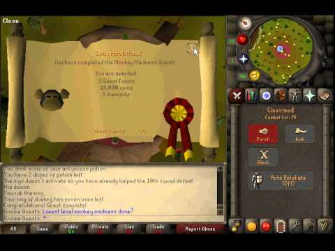 Level 19 Monkey Madness complete RS 2007