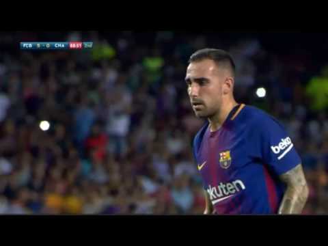 Alcacer Missed Penalty - Friendly - Barcelona vs Chapecoense 07.08.2017