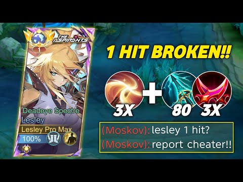 TOP 1 GLOBAL LESLEY BEST BURST CRIT DAMAGE BUILD 1 HIT 2025!!💀 (op build) - Mobile Legends