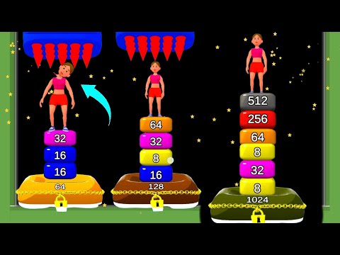 2048 Merge Tower - 2048 Merge Puzzle 🧩 Merge Towers Gameplay Mobile Android iOS New upload All Level