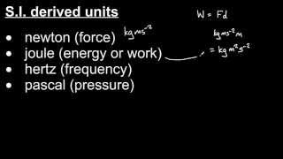 S.I. base units and derived units