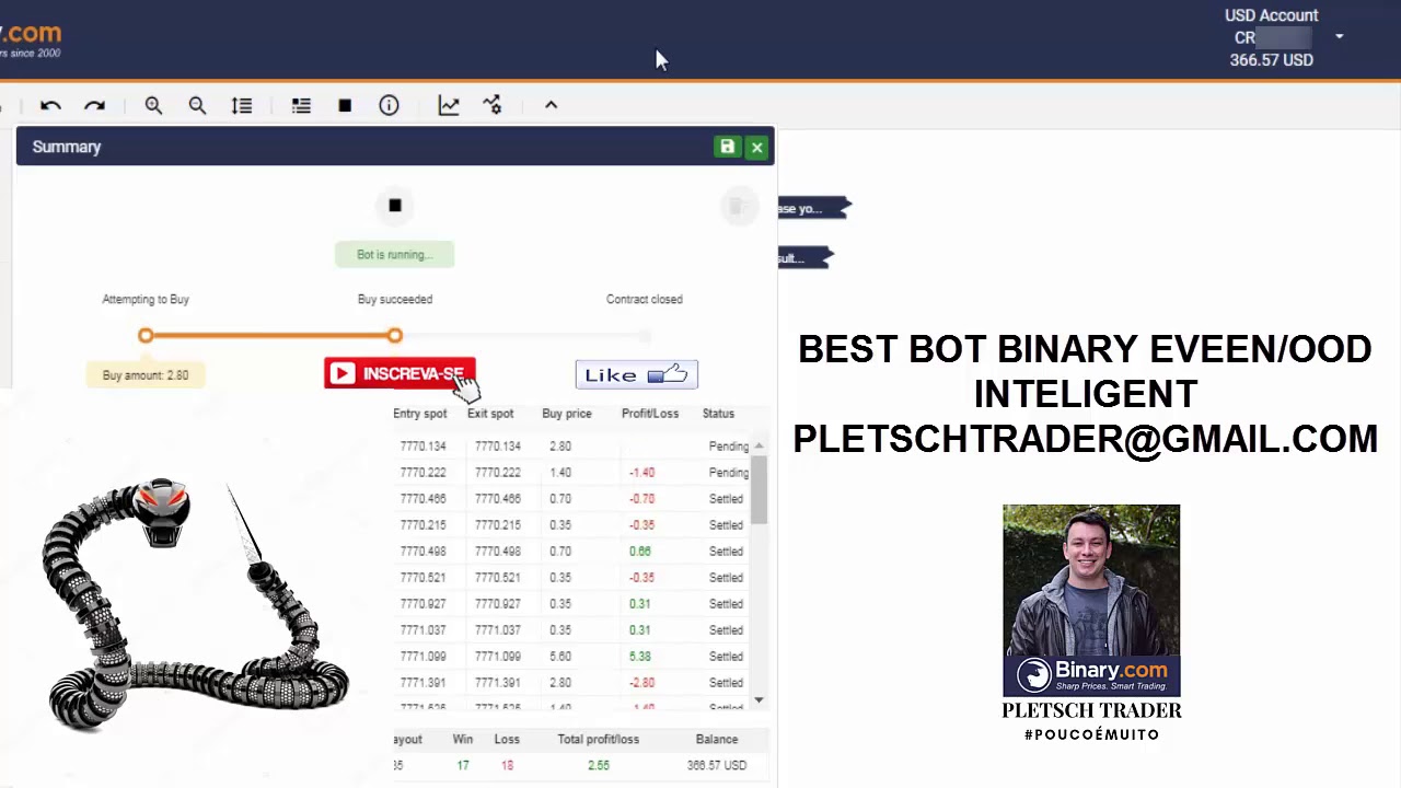BOT BINARY SNAKE BEST BOT DIGITS THE BINARY.COM EVER SEE!