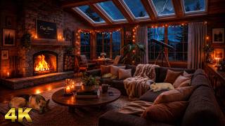 The Ultimate Cozy Thunder & Rain Sanctuary ✨ Warm Fire, Dogs & Cat in the Mountains