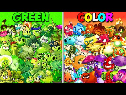 Team GREEN vs COLOR Plants - Who Will Win? - PvZ 2 Team Plant vs Team Plant v10.7.1