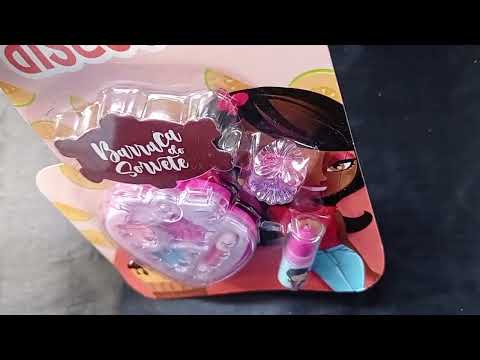 ESTOJO MORANGO 1 BATOM 2 ANÉIS DISCOTEEN