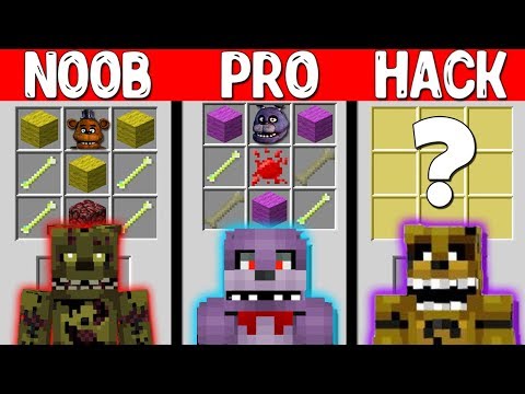 Minecraft Battle : FNAF CRAFTING CHALLENGE - NOOB vs PRO vs GOD Minecraft Animation