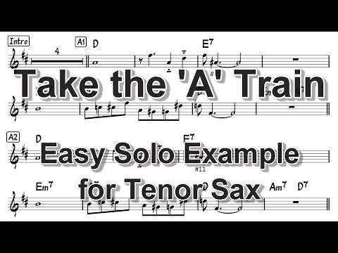 Take the 'A' Train - Easy Solo Example for Tenor Sax