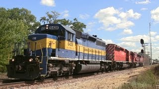 preview picture of video 'IC&E 6428 West, the CP 273, Six EMD, by Pingree Grove on 9-8-2012'