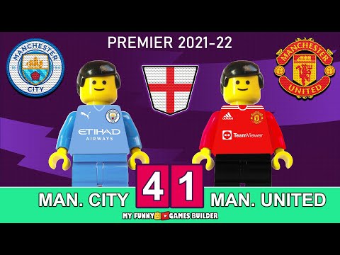 Man. City vs Man. United 4-1 • Manchester Derby Premier 2022 • All Goals & Highlights Lego Football